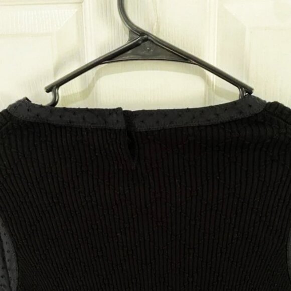 Classic CHANEL Solid Black Ribbed Stretch Dress - Picture 11 of 16